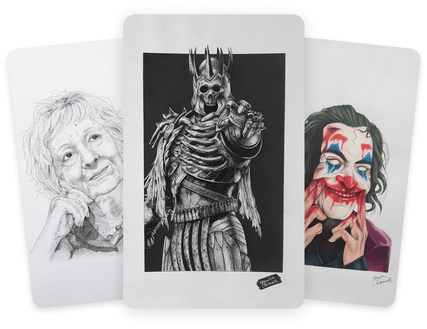 Karty z rysunkami wykonanymi przez Jowite, Iovi-Ink